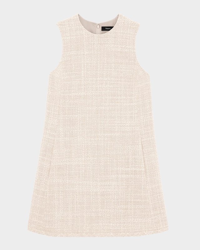 Sleeveless Tweed Shift Dress